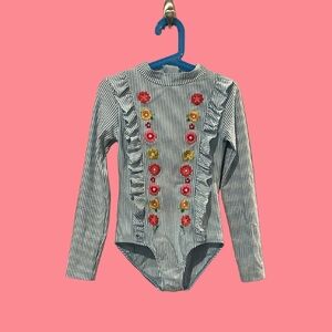 Mini Boden Girls Swimsuit with Floral Accents